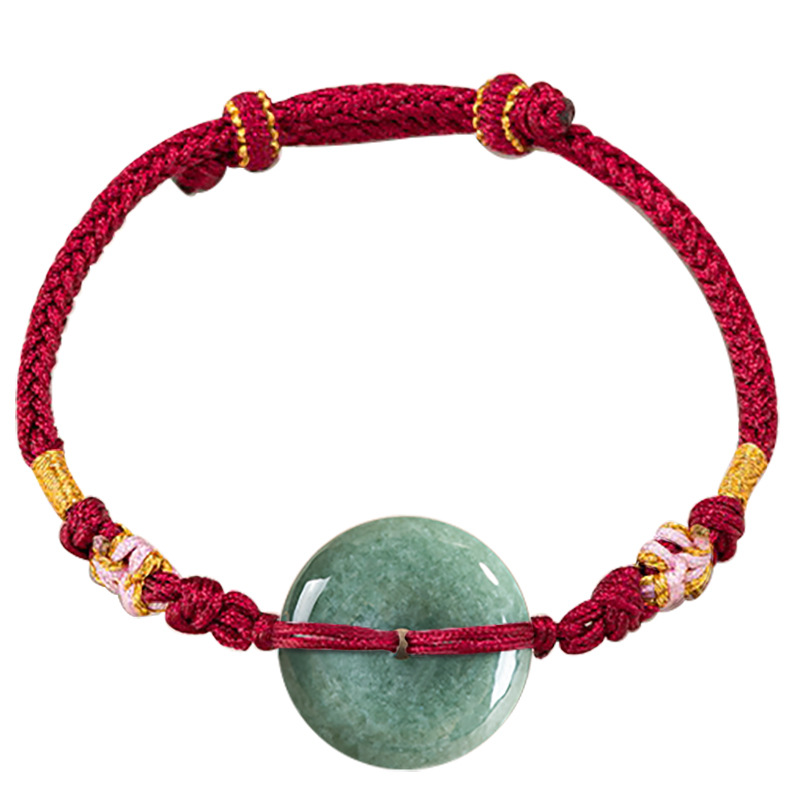 Vintage Collector - Green Myanmar Jadeite Donut Bracelet Designer
