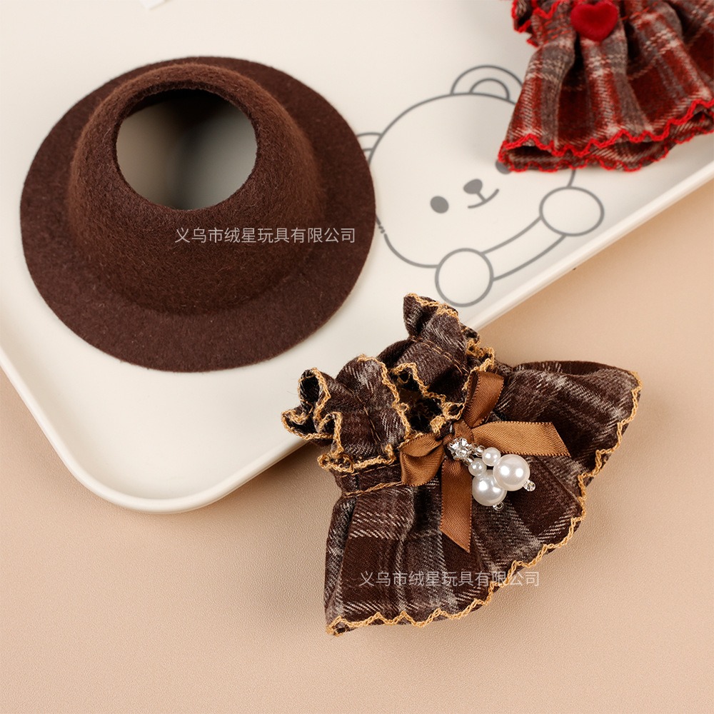 Plaid Retro Doll Dress Set Bow - đánh giá và giá Vintage Collectible Accessories
