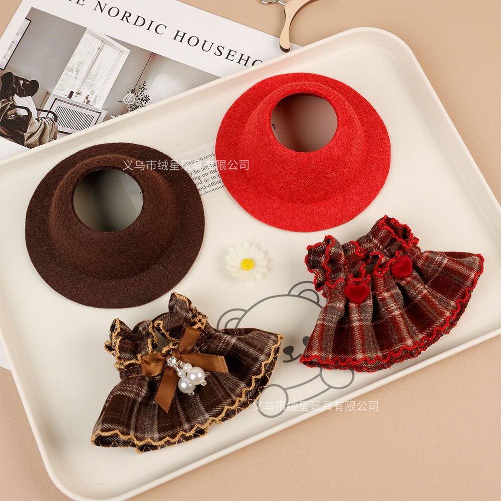 Plaid Retro Doll Dress Set Bow - đánh giá và giá Vintage Collectible Accessories