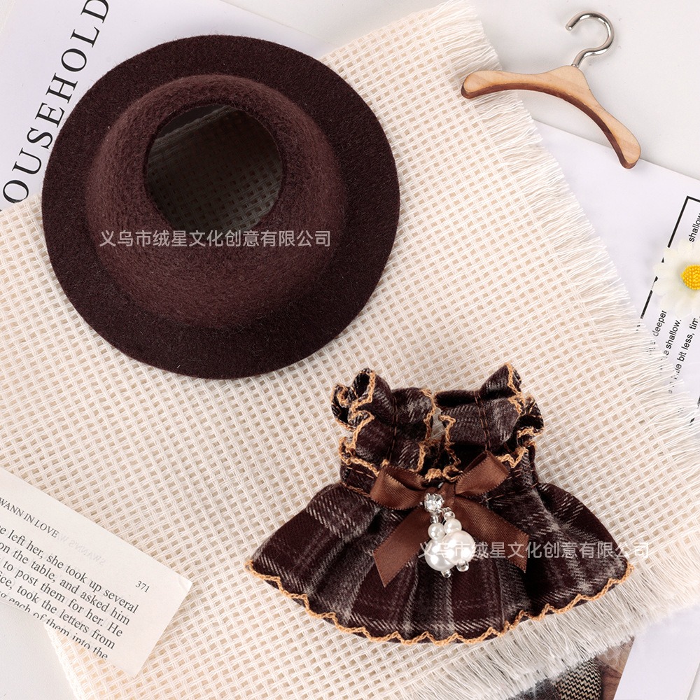 Plaid Retro Doll Dress Set Bow - đánh giá và giá Vintage Collectible Accessories