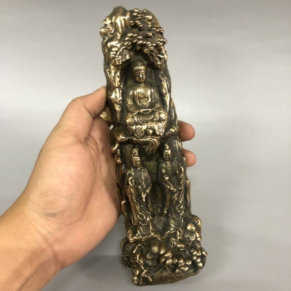 Antique bronze three faced Bud - đánh giá và giá Vintage Things Collection