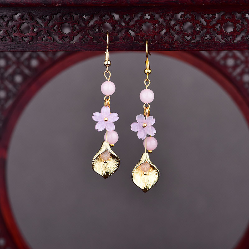 Pink Natural Jade Flower Earri - đánh giá và giá Vintage Collector