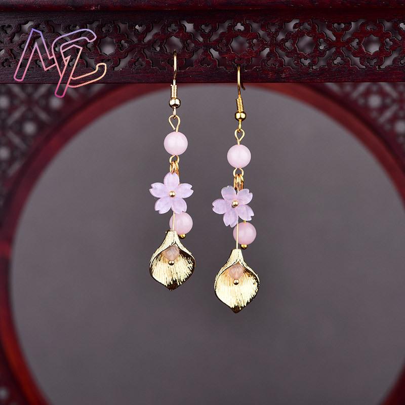 Pink Natural Jade Flower Earri - đánh giá và giá Vintage Collector