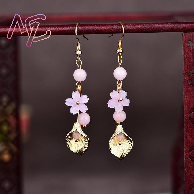 Pink Natural Jade Flower Earri - đánh giá và giá Vintage Collector