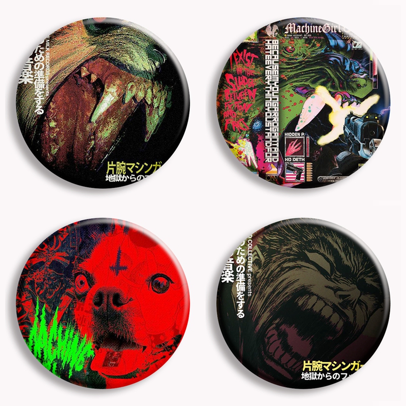 Machine Girl Wlfgrl Button Pin - đánh giá và giá Vintage Collectible Pins
