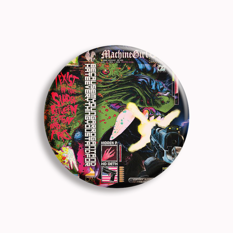Machine Girl Wlfgrl Button Pin - đánh giá và giá Vintage Collectible Pins