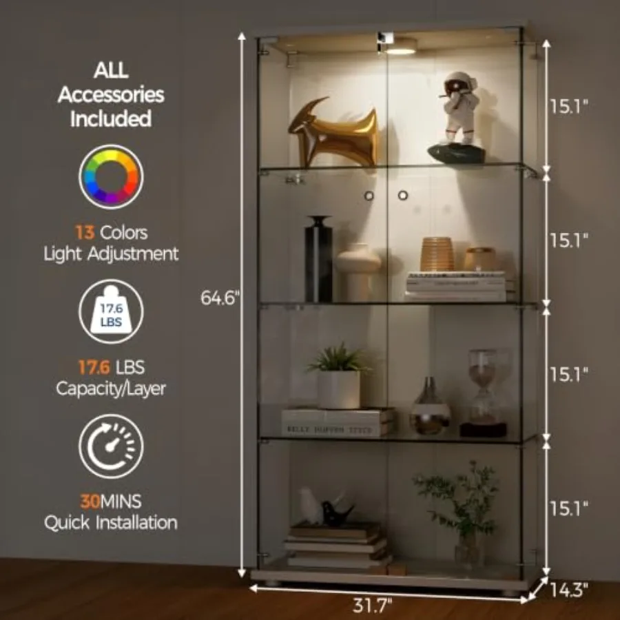 Tempered Glass Display Cabinet - đánh giá và giá Collectible & Vintage Dolls For Halloween